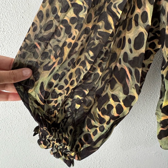 Bl^nk London leopard blouse embroidered size small - Picture 4 of 7
